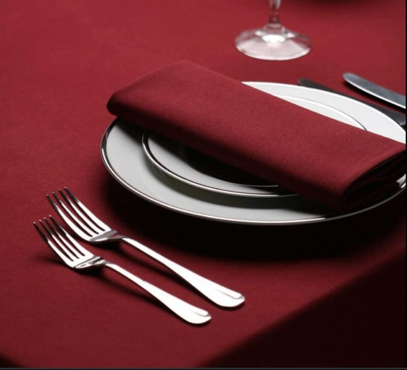 Glus Cotton Dining Table Napkins Set of 6 (18x18 inch)- Maroon - Image 3