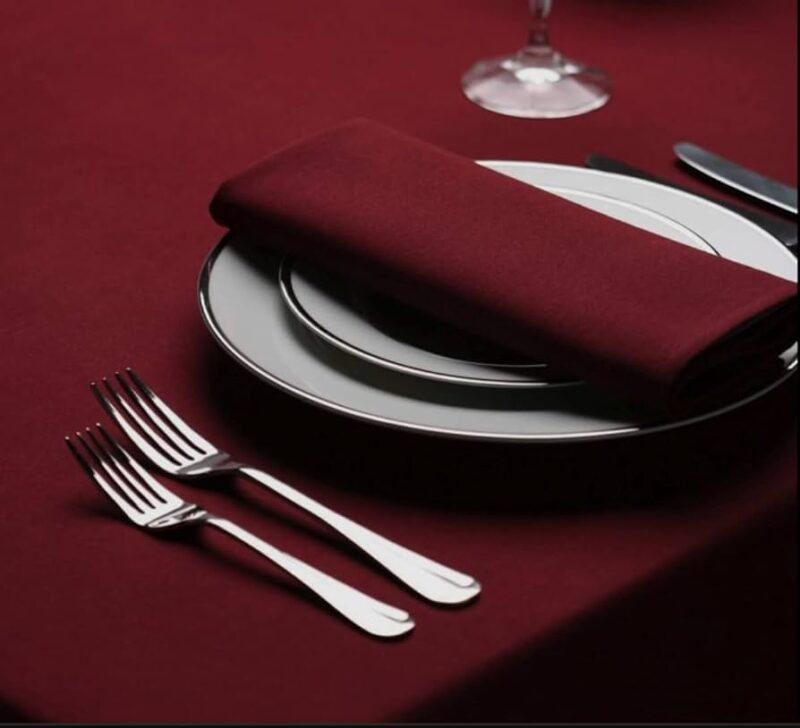 Glus Cotton Dining Table Napkins Set of 12 (Maroon, 12)