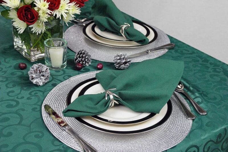 Glus Premium Cotton Dining Table Napkins -Absorbent Heavy Cotton Party Fabric Pack of 6 (Green, Pack of 6)