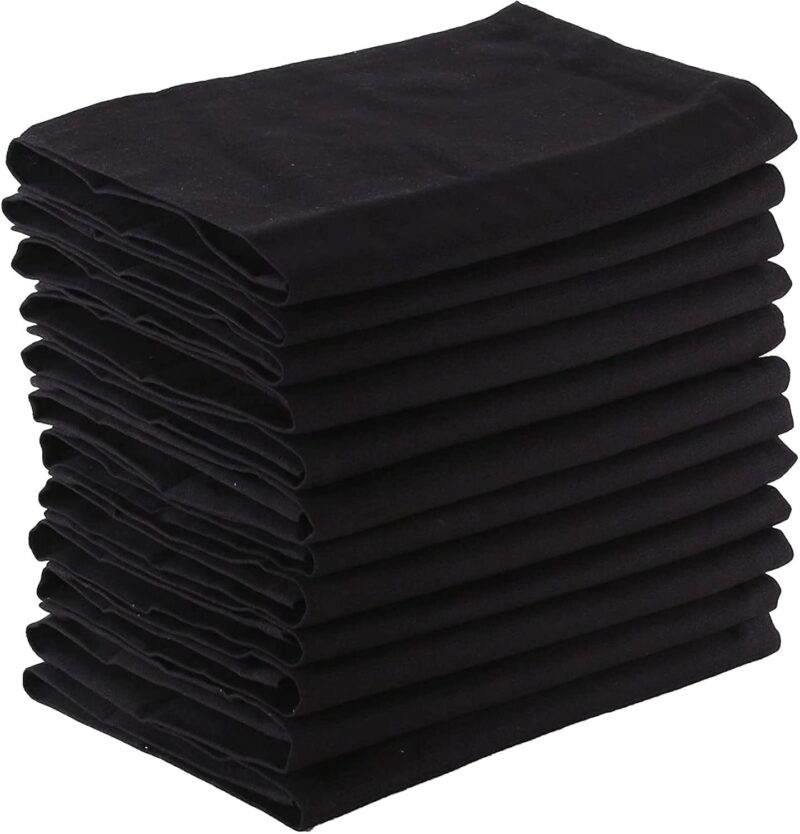 Glus Premium Cotton Dining Table Napkins (Black, Pack of 12) - Image 2