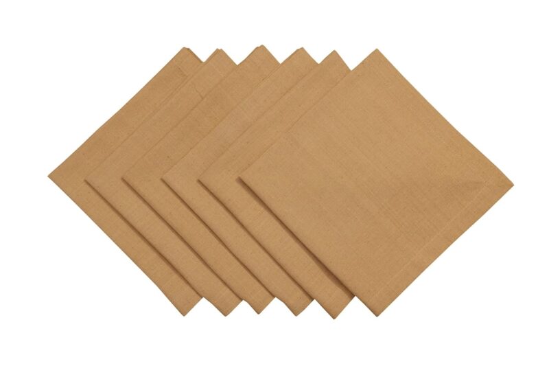 Glus Cotton Dining Table Napkins Set of 6 pcs Size 45 x 45 cm (Mustard Yellow, Pack of 6) - Image 2