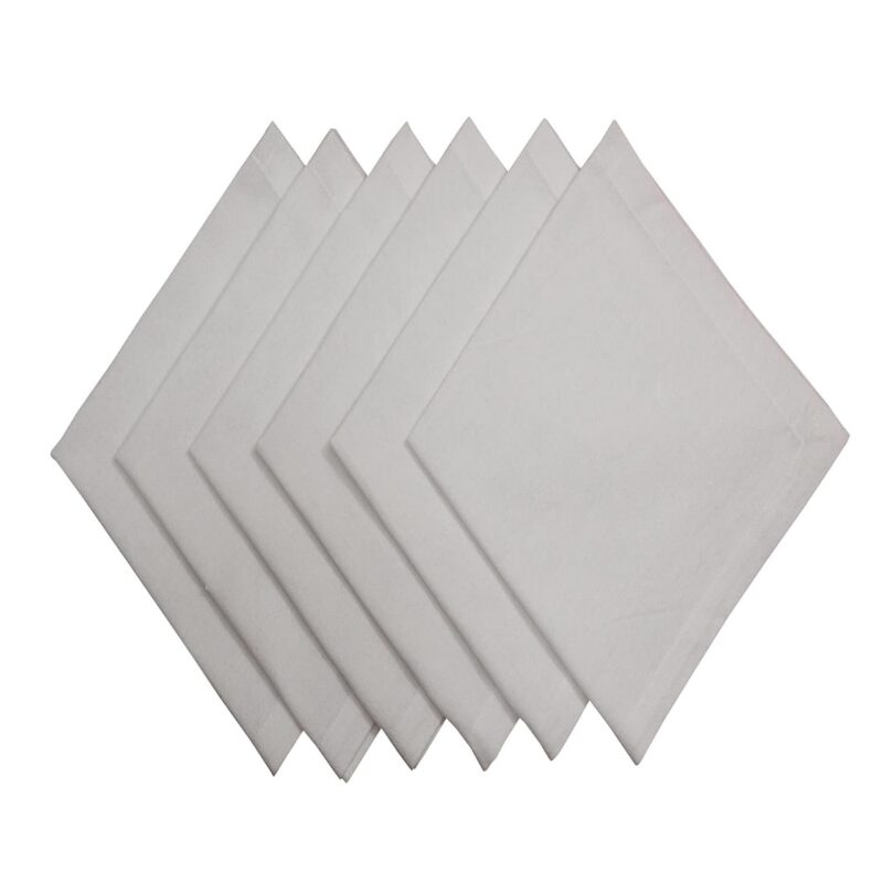Glus Cotton Dinner Table Napkins 45 X 45 Cm(White, 6) - Image 2
