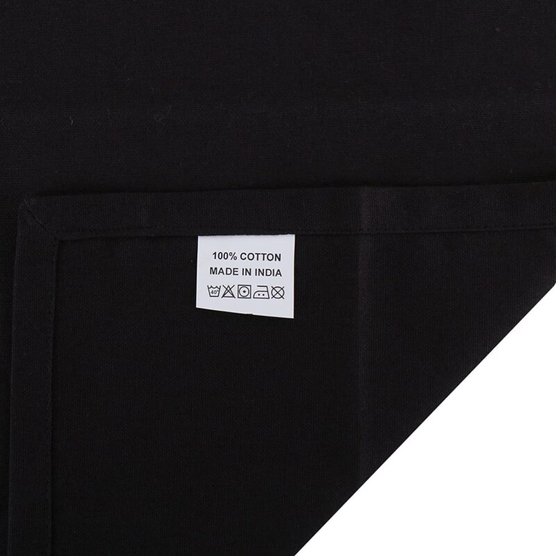 Glus Premium Cotton Dining Table Napkins (Black, Pack of 12) - Image 5