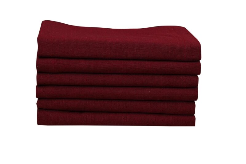 Glus Cotton Dinner Table Napkins Pack of 6 (Maroon, 6) - Image 2