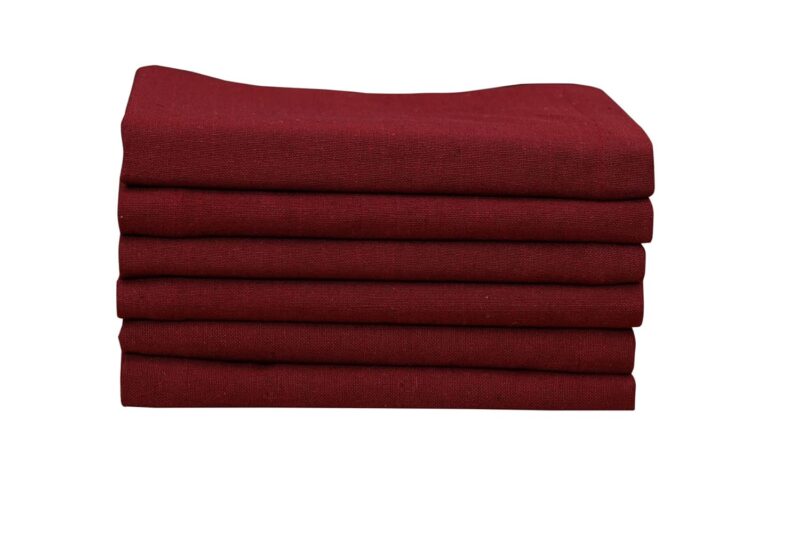 Glus Cotton Dining Table Napkins Set of 6 (18x18 inch)- Maroon