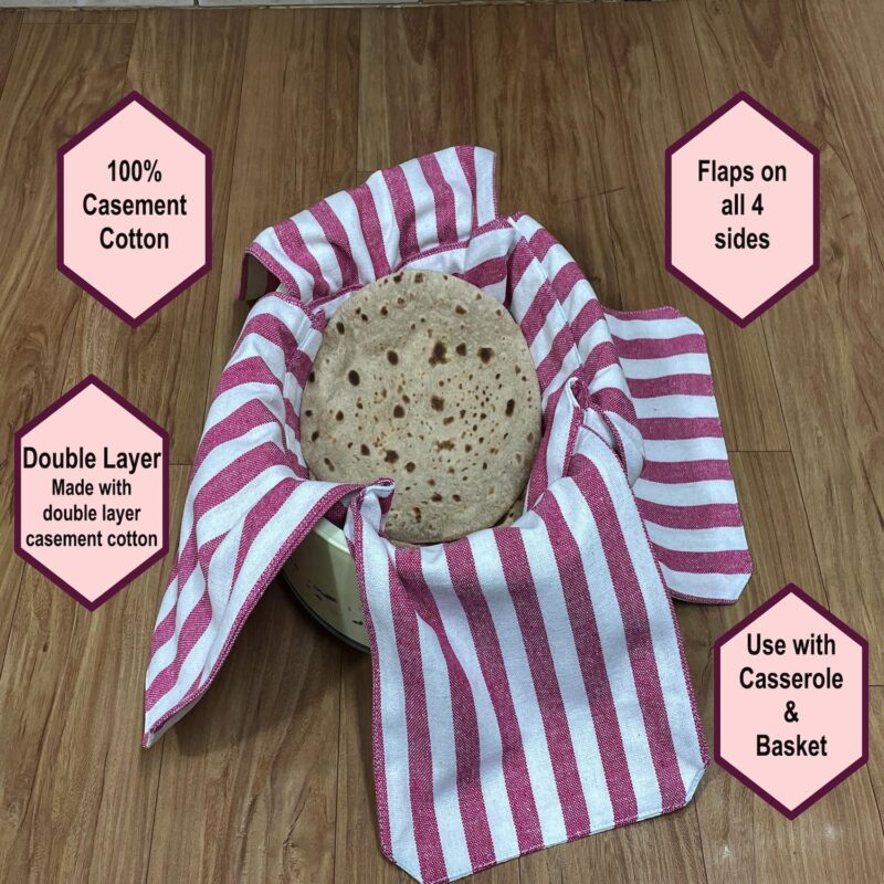 Glus Cotton Double Layer Roti Clothes Wrap with Flaps - Image 3