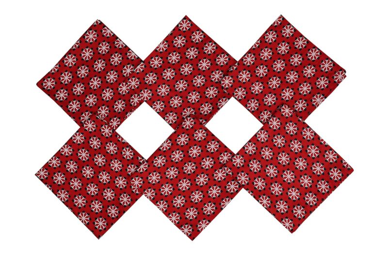 Glus Premium Linen Dining Table Napkins Set of 6, Snowflakes - Image 3