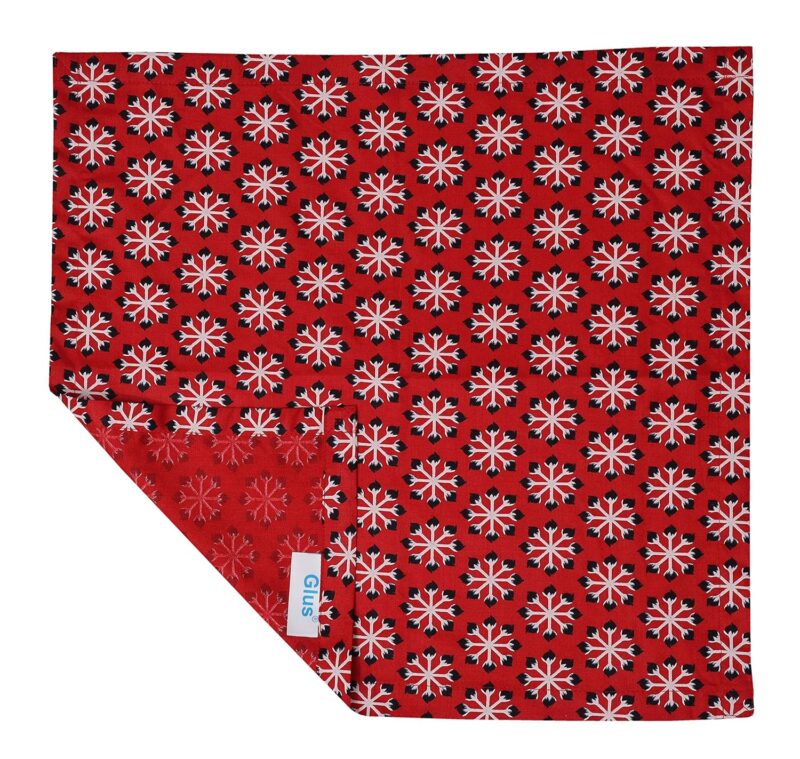 Glus Premium Linen Dining Table Napkins Set of 6, Snowflakes - Image 4